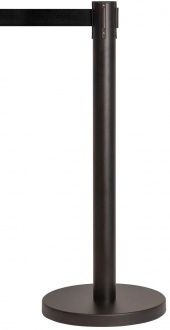 Стойка ограждения с вытяжной лентой (черная), 5 м., сталь окрашенная в Твери - картинка, изображение, фото