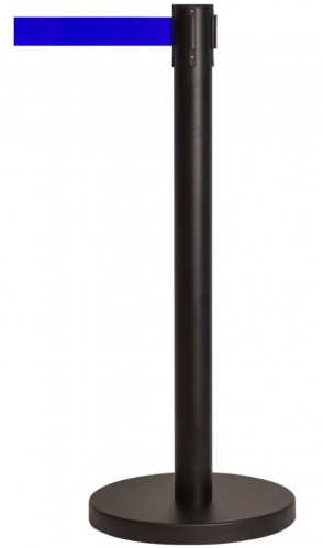 Стойка ограждения с вытяжной лентой (черная), 5 м., сталь окрашенная в Твери - картинка, изображение, фото